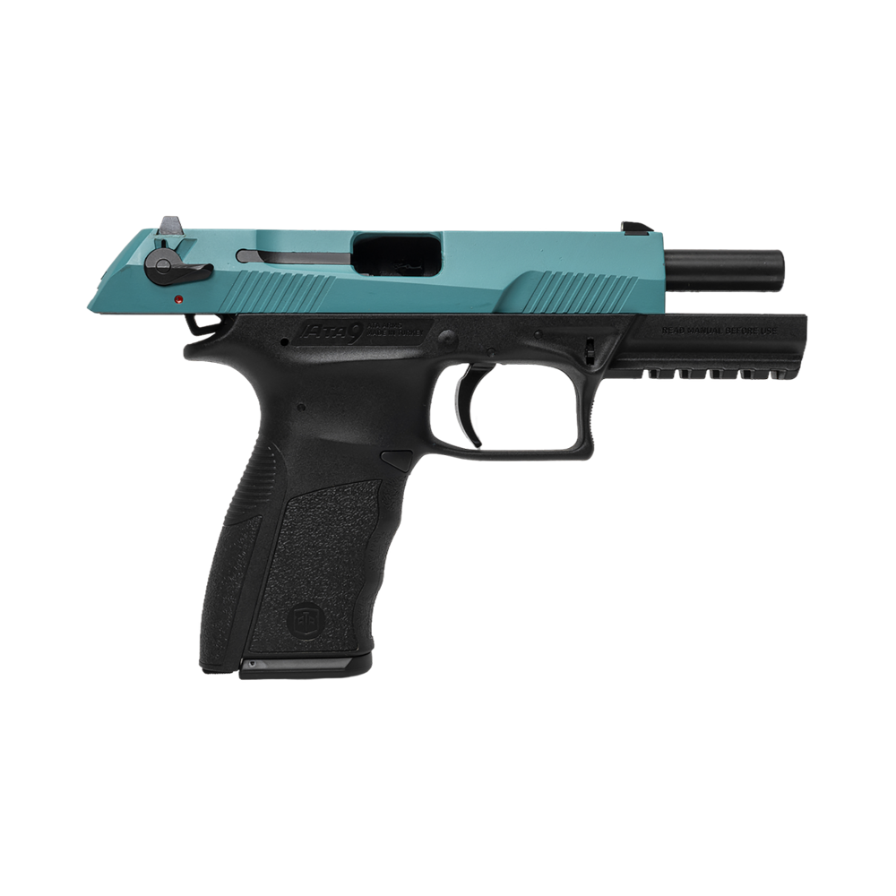 Пистолет АТА9 калибр 9*19 мм, Bosphorus, голубой затвор, черная рамка. Фото №7 Пистолет АТА9 калибр 9*19 мм, Bosphorus, голубой затвор, черная рамка. Фото №7