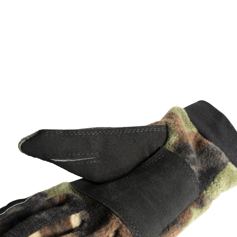 Перчатки Хольстер охотника с кожаными накладками / флис / темный лес. Фото №4 Перчатки Хольстер охотника с кожаными накладками / флис / темный лес. Фото №4