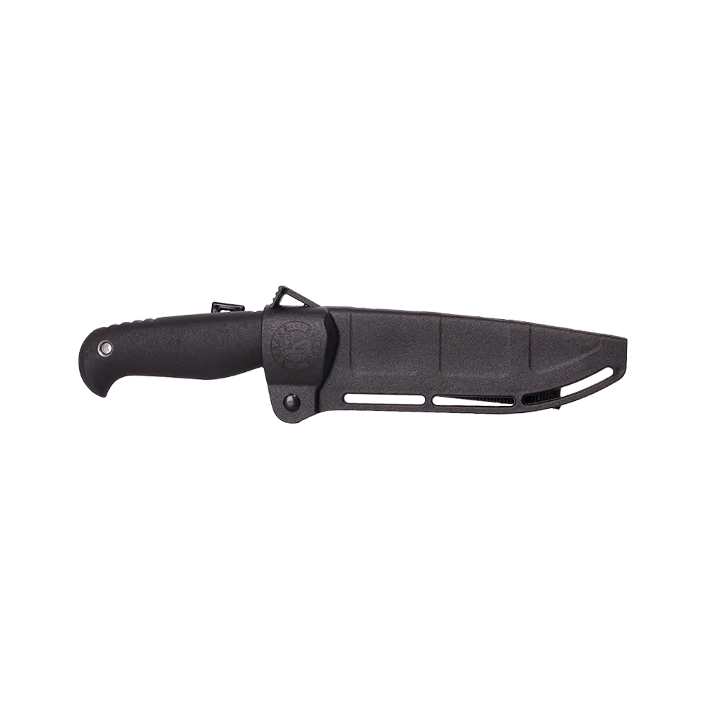 Нож Линь черный, эластон, без гарды, кожа. Фото №4 Нож Линь черный, эластон, без гарды, кожа. Фото №4