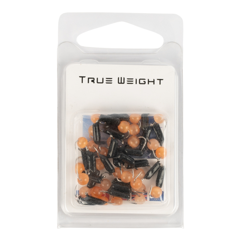 Мормышка вольфрамовая Trye Weight черная "Гвоздешарик" d2,0мм кошачий глаз, красный (10шт). Фото №1