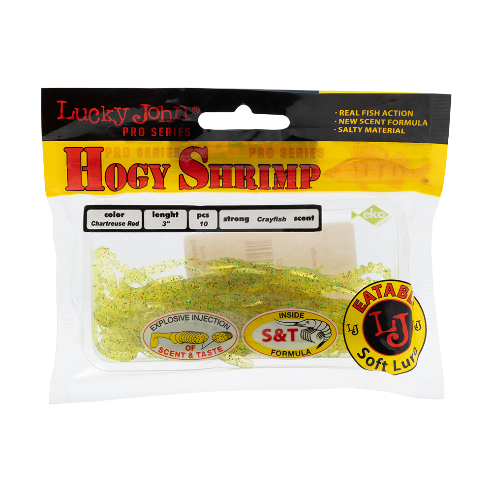 Виброхвост Lucky John Pro Series Hogy Shrimp 3" 76мм, (10шт. упак.) цвет S15. Фото №1