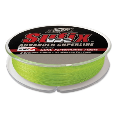 Леска плетеная Sufix 832 Braid Neon Lime 135м, 0,08мм. Фото №2