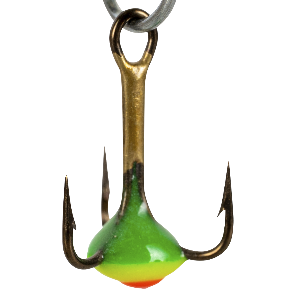 Крючок-тройник для приманок  Lucky John с каплей цвет. разм010/GRY. Фото №2