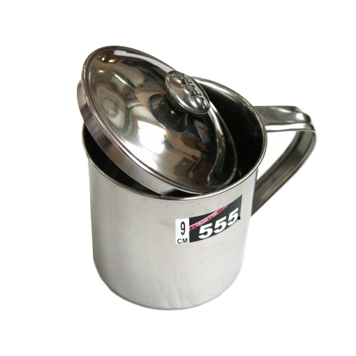Кружка нержавеющая сталь"555" 6см (с крышкой). Фото №1