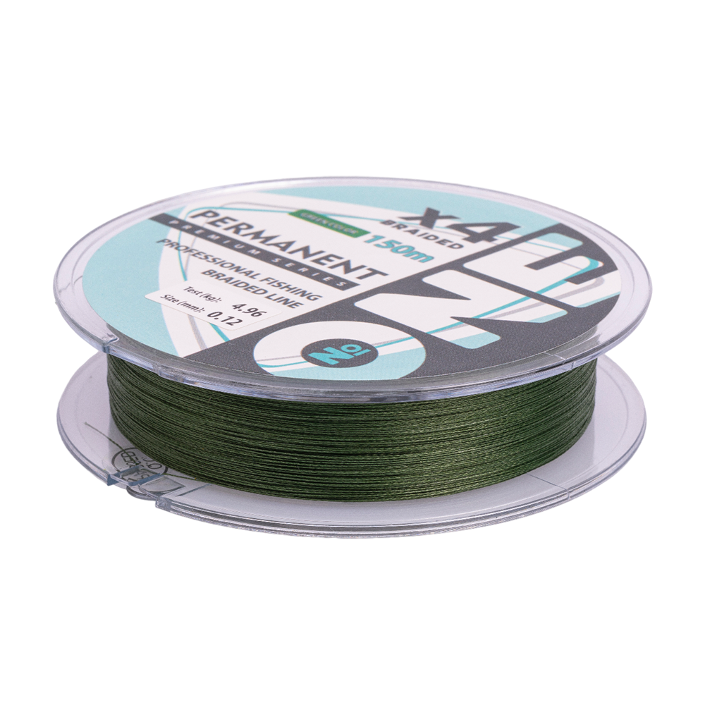 Плетеная леска №ONE PERMANENT Х4-150 (green) d0.12. Фото №2
