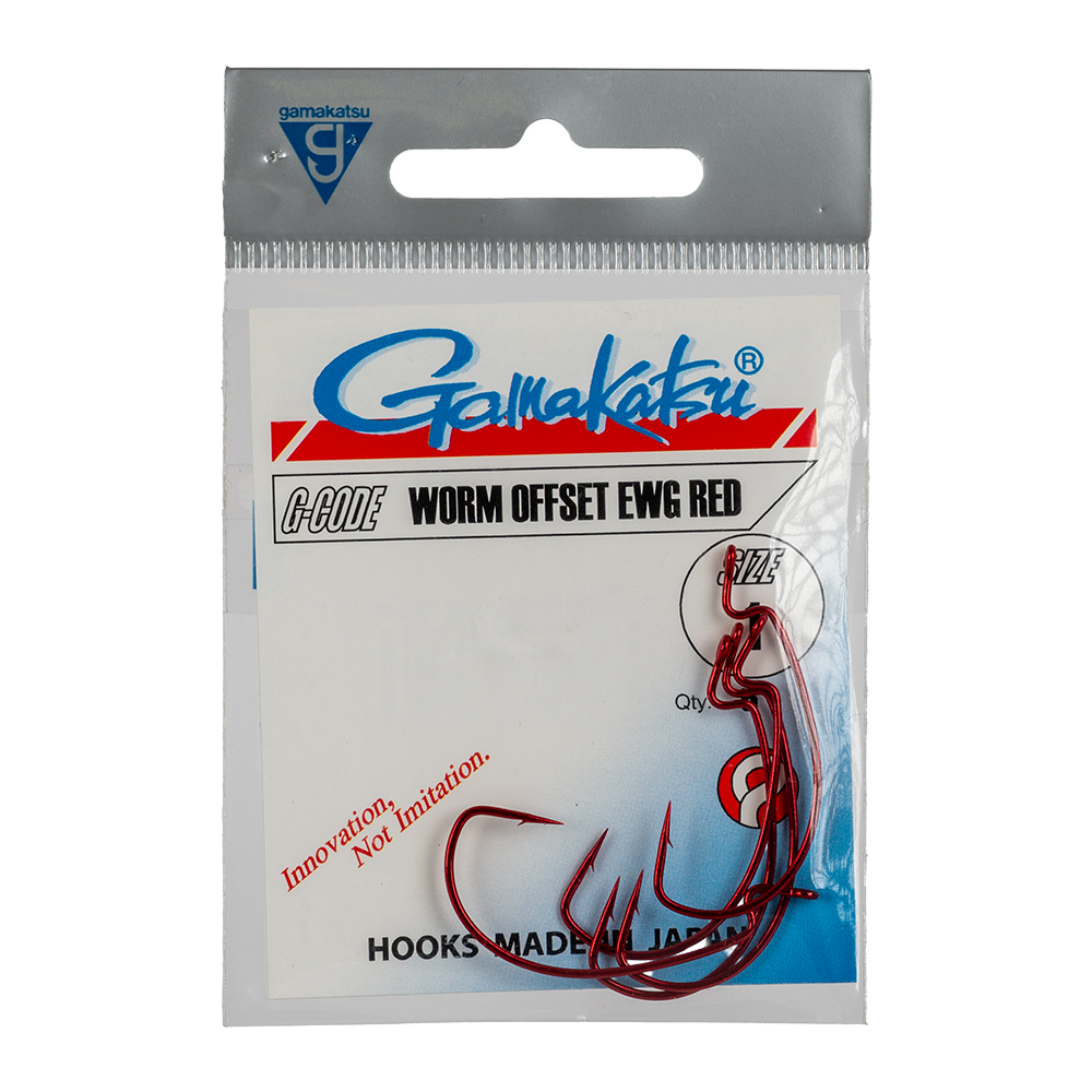 Крючок Gamakatsu HooK Worm Offset EWG Red №01. Фото №1