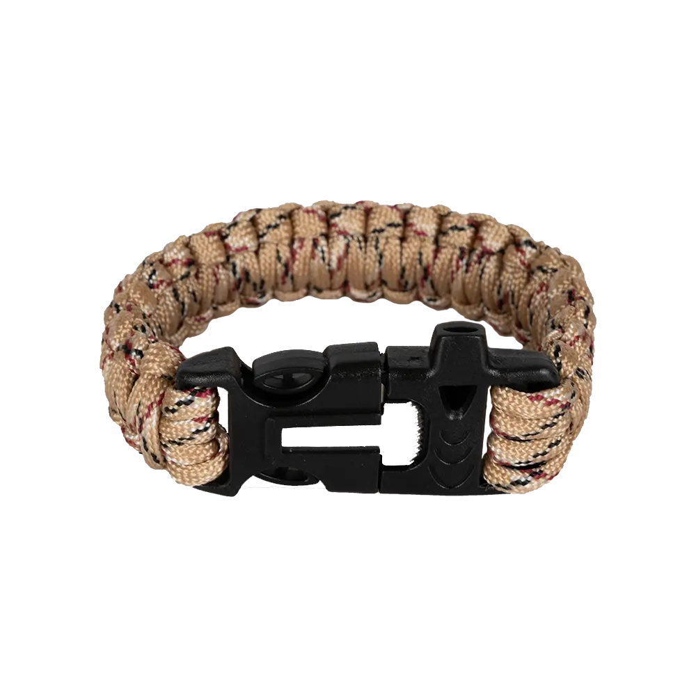 Браслет "СЛЕДОПЫТ" из паракорда со свистком и огнивом, 24,5х2 см/250/. Фото №1