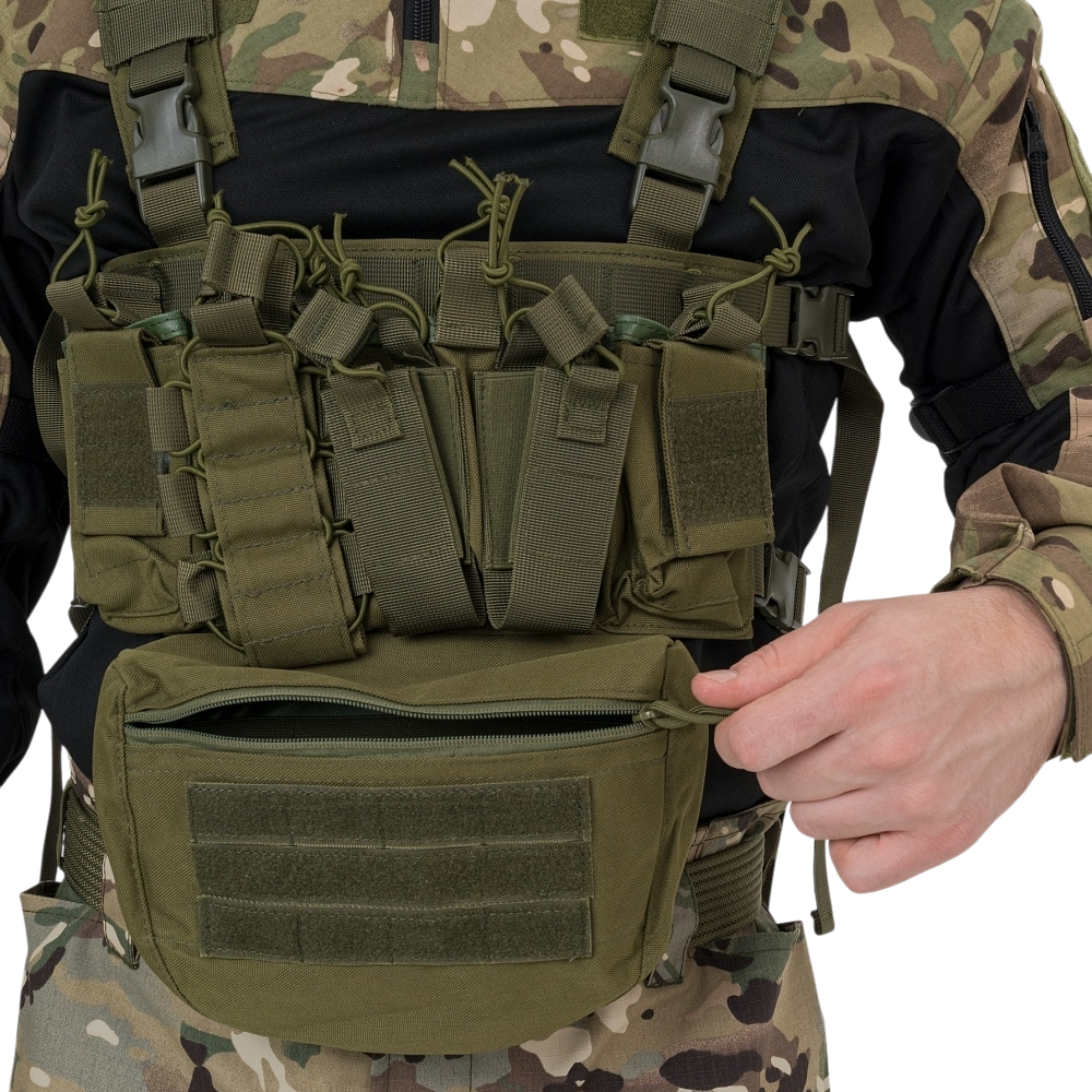 Разгрузка Remington нагрудная тактическая с подсумкой Rifle Tactical Vest Army Green. Фото №5