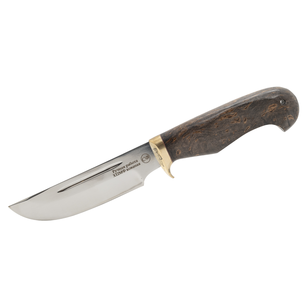 Нож "Секач малый", клинок Х12МФ, рукоять стабил. кар. береза. Фото №1
