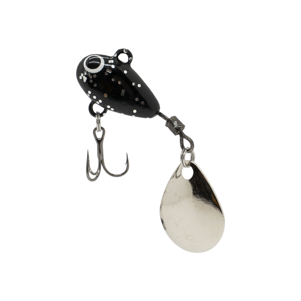 Тейл-спиннер UF Studio Hurricane 20мм, 7,5гр, цвет (Black glitter). Фото №1