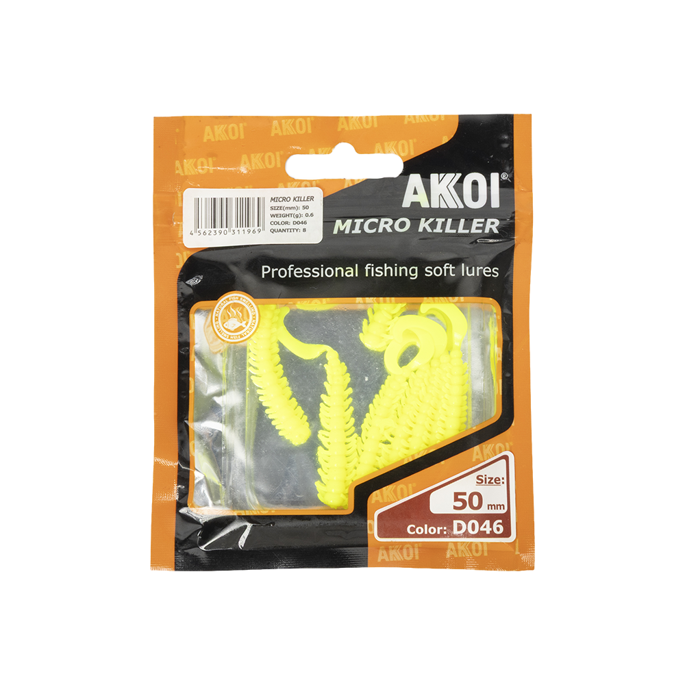 Силиконовая приманка AKKOI Micro killer 50 D046 (12шт). Фото №1