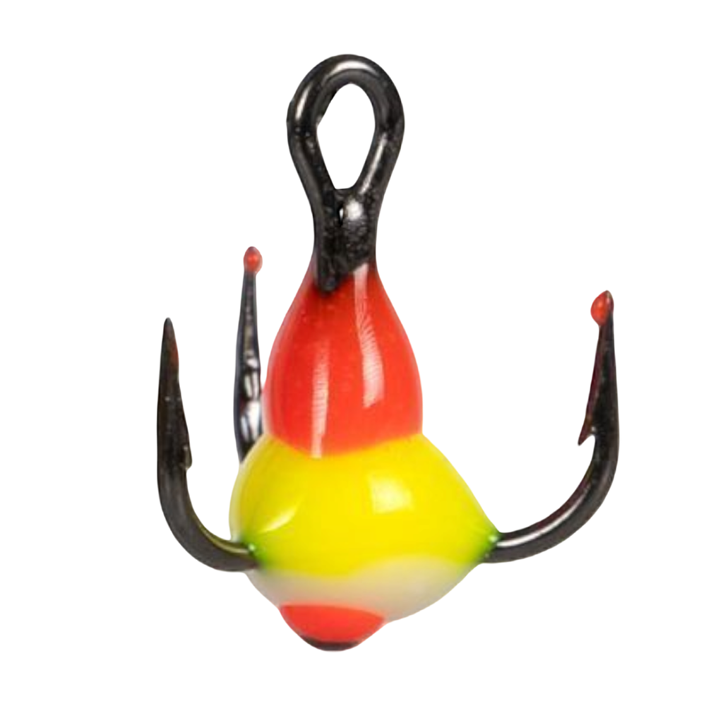 Крючок-тройник для приманок Lucky John с каплей размер 014 цвет RYWR (12). Фото №1 Крючок-тройник для приманок Lucky John с каплей размер 014 цвет RYWR (12). Фото №1