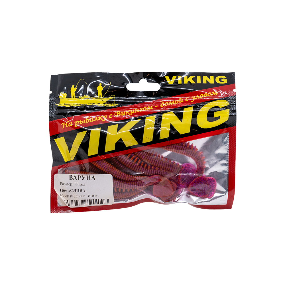 Резина съедобная виброхвост VIKING серия Варуна 75 мм, слива (8 шт.). Фото №1 Резина съедобная виброхвост VIKING серия Варуна 75 мм, слива (8 шт.). Фото №1