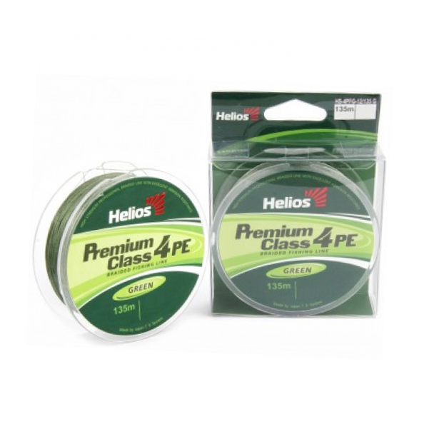 Шнур плетённый Hellios Premium Class 4 PE 0.23mm 135м зелёный. Фото №2