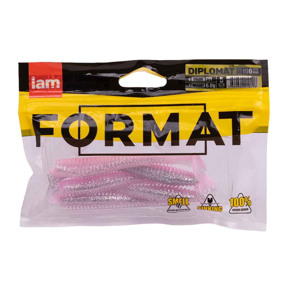 Силиконовая приманка FORMAT DIPLOMAT 100mm, цвет F11, (5шт). Фото №5