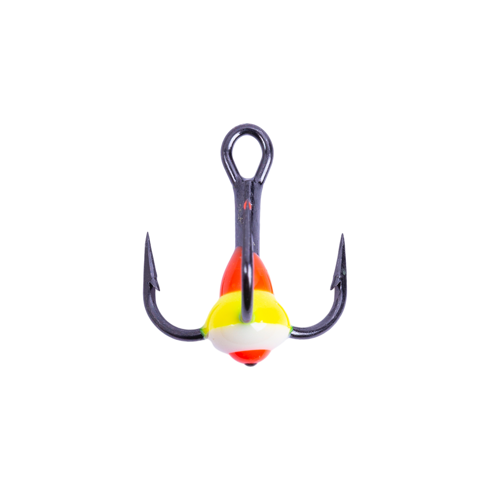 Крючок-тройник для приманок Lucky John с каплей размер 008 цвет RYWR (12). Фото №2 Крючок-тройник для приманок Lucky John с каплей размер 008 цвет RYWR (12). Фото №2