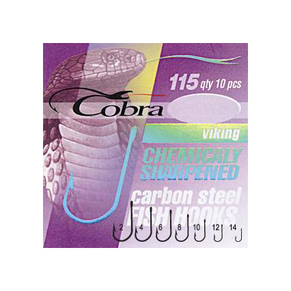 Крючки Cobra VIKING серия 115NSB размер 008 10шт. Фото №1