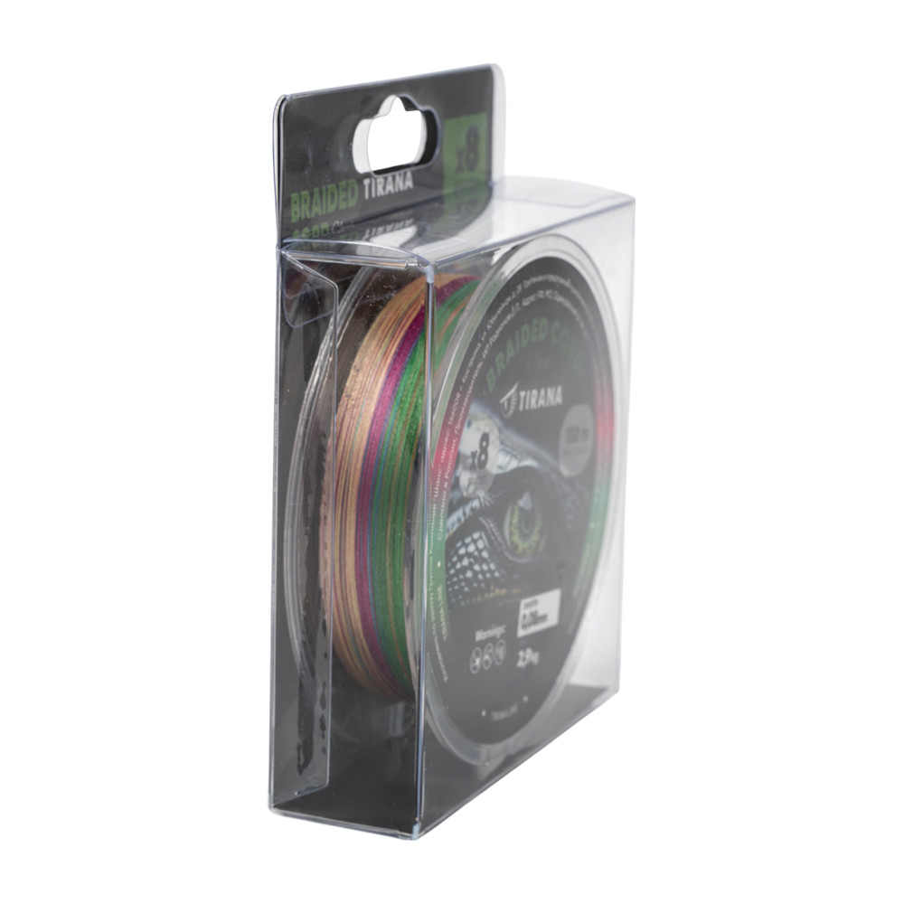Шнур плетеный Tirana Classic X8 PE 150м, d0,08 (multicolor). Фото №3