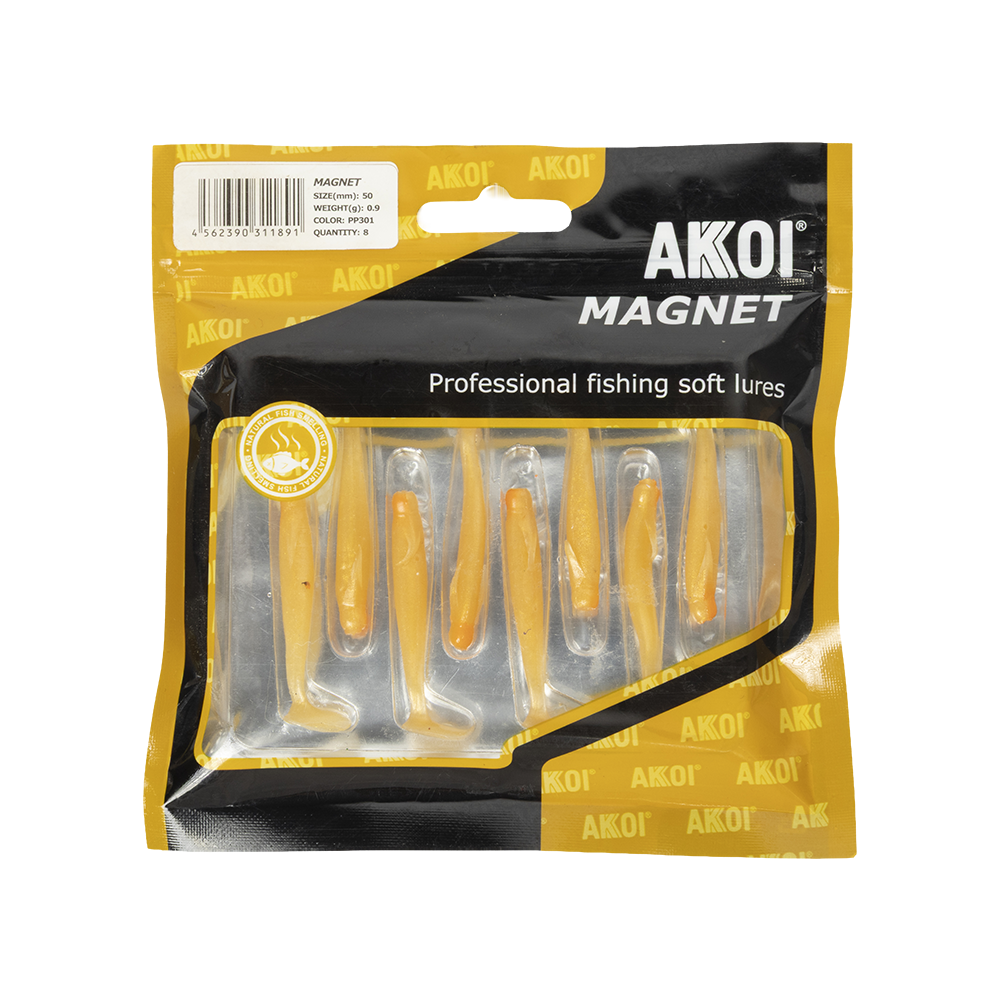 Съедобная резина виброхвост AKKOI Magnet 50 PP301. Фото №1