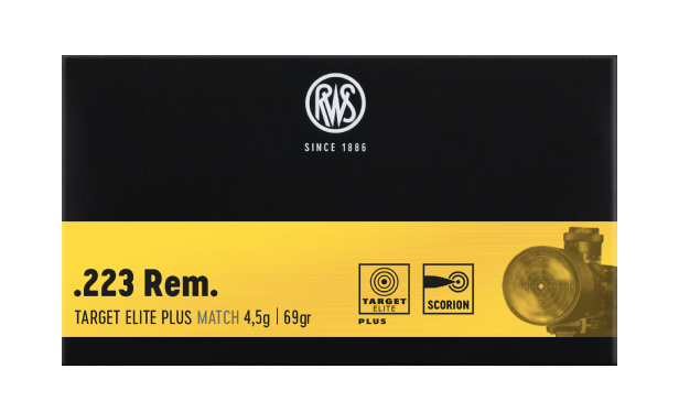 Патрон нарезной RWS калибр 223 REM DN Target Elit Plus 4,47гр. (в пачке 50 шт.). Фото №2