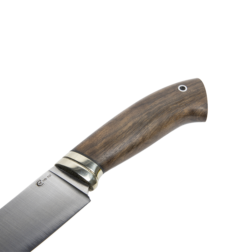 Нож МС "Кайман" ,сталь VG-10, литье мельхиор, орех(кап). Фото №6