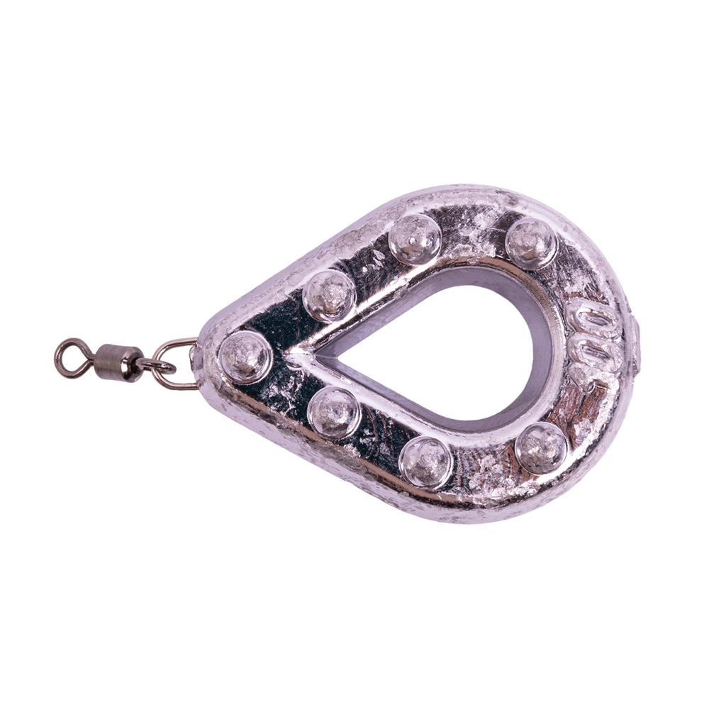 Груз "Капля-рамка" с ушком и вертлюгом, 100гр. Фото №1