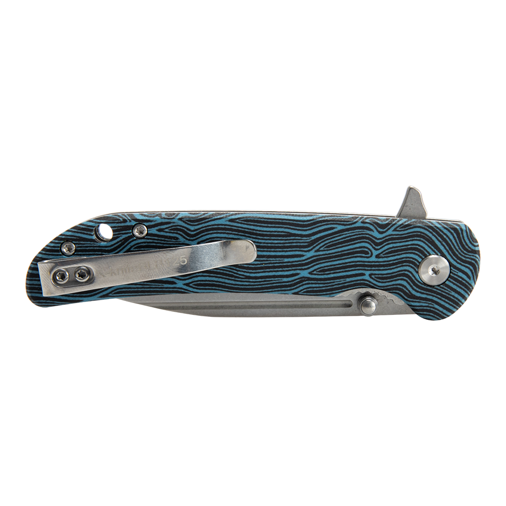 Нож складной Kranch BLB-125, клинок AUS8, рукоять G10 blue and black. Фото №3