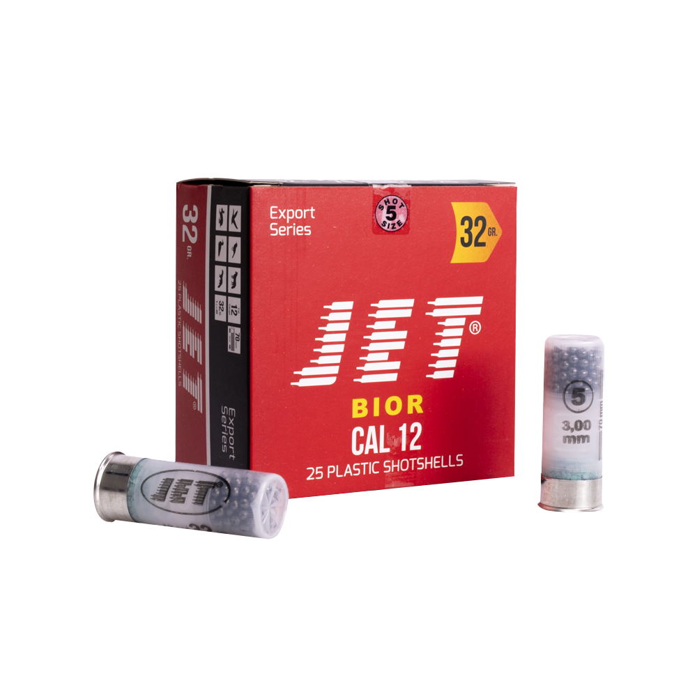 Патрон JET 12/70 Bior № 5 32гр (в пачке 25шт/короб.250шт). Фото №1 Патрон JET 12/70 Bior № 5 32гр (в пачке 25шт/короб.250шт). Фото №1