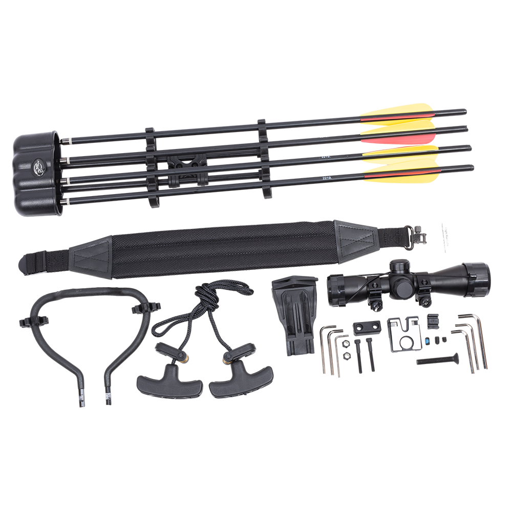 Приклад для арбалета Man Kung Frost Wolf XB56, блочный, black, кивер, стрелы 4шт., прицел, крепеж. Фото №6