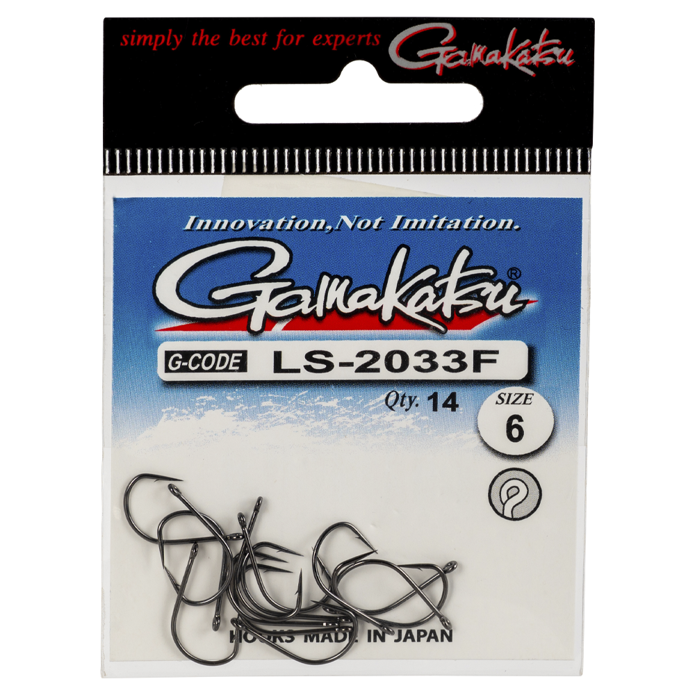 Крючок Gamakatsu Hook LS-2033F Ring Eye Serie Black №06. Фото №1 Крючок Gamakatsu Hook LS-2033F Ring Eye Serie Black №06. Фото №1