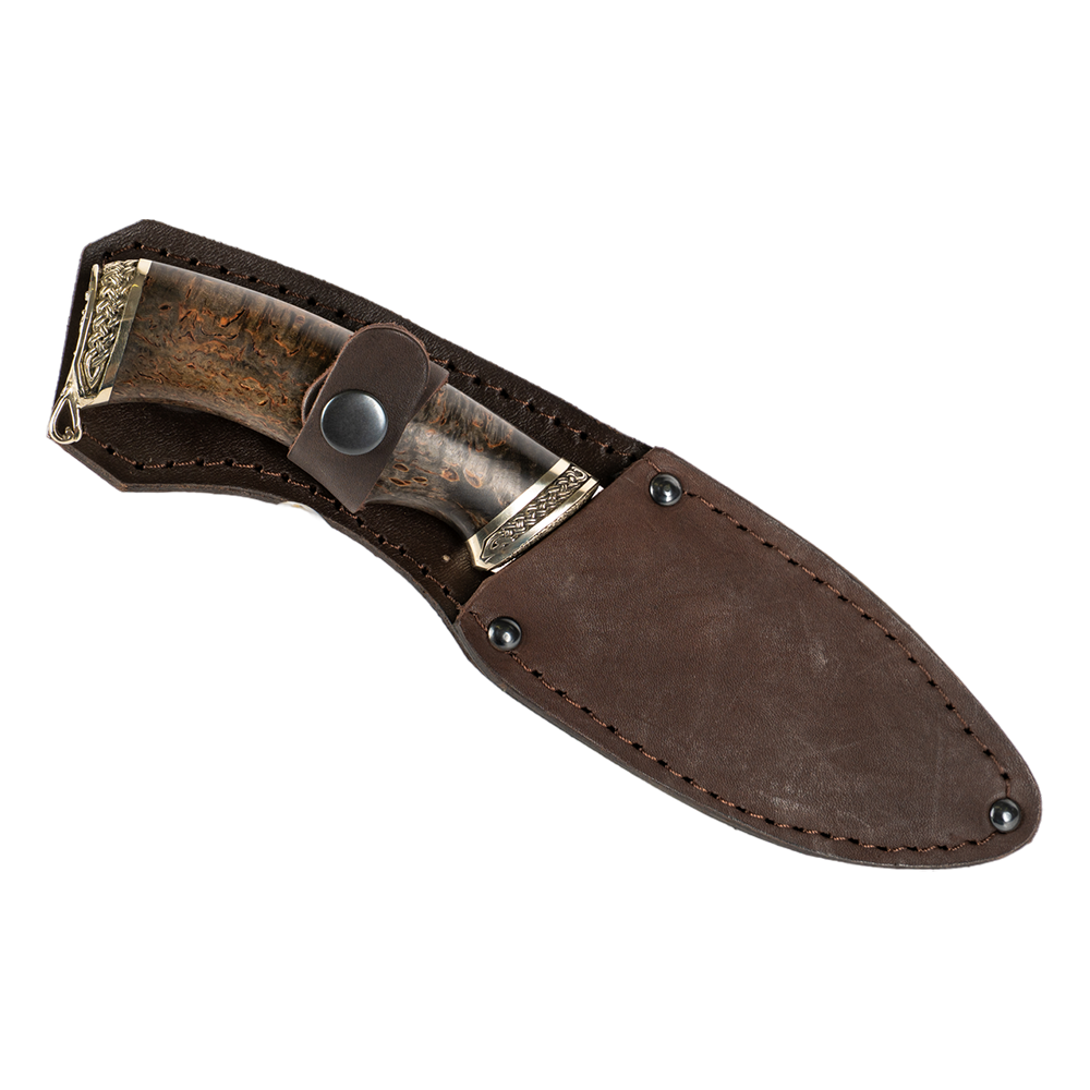 Нож МС "Разделочный", сталь ELMAX, литье, рукоять стабилизированная карельская береза. Фото №7