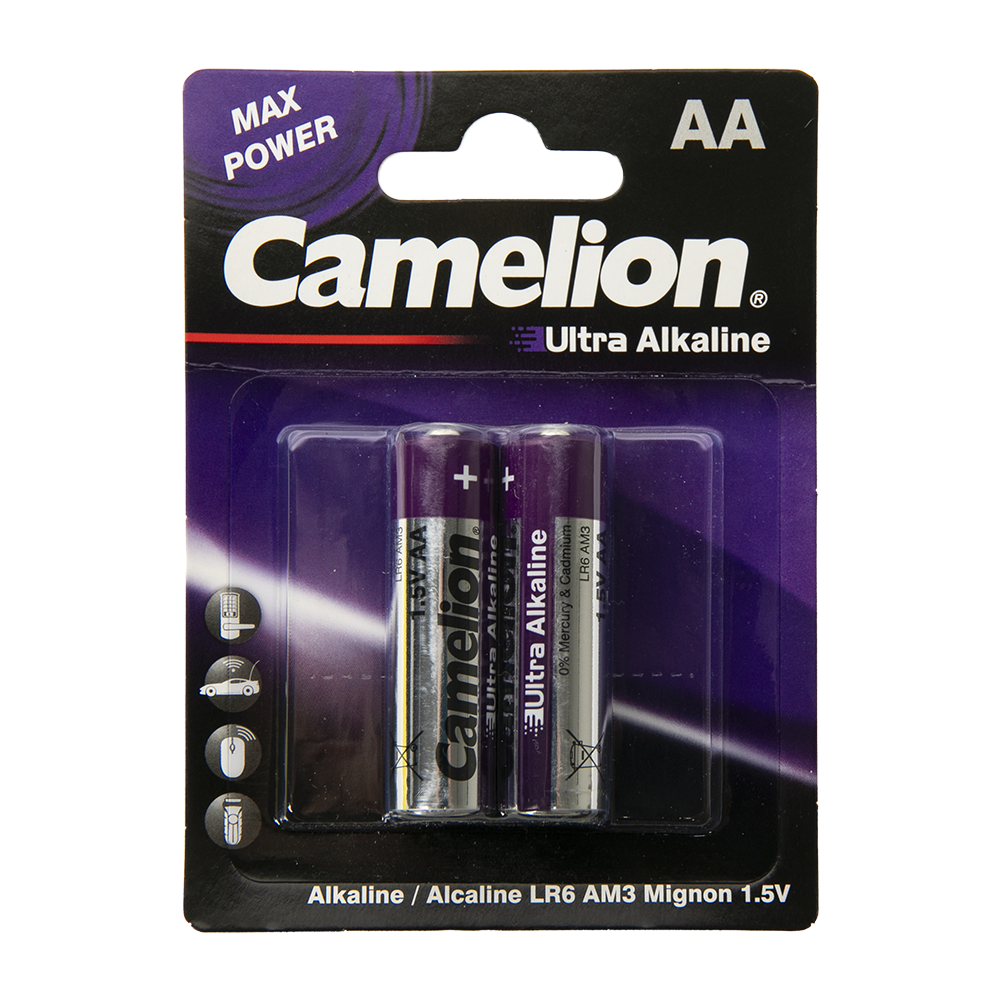 Батарейка Camelion Ultra BL2 LR6 (LR6-BP2UT, пальчиковая АА 1.5В). Фото №1
