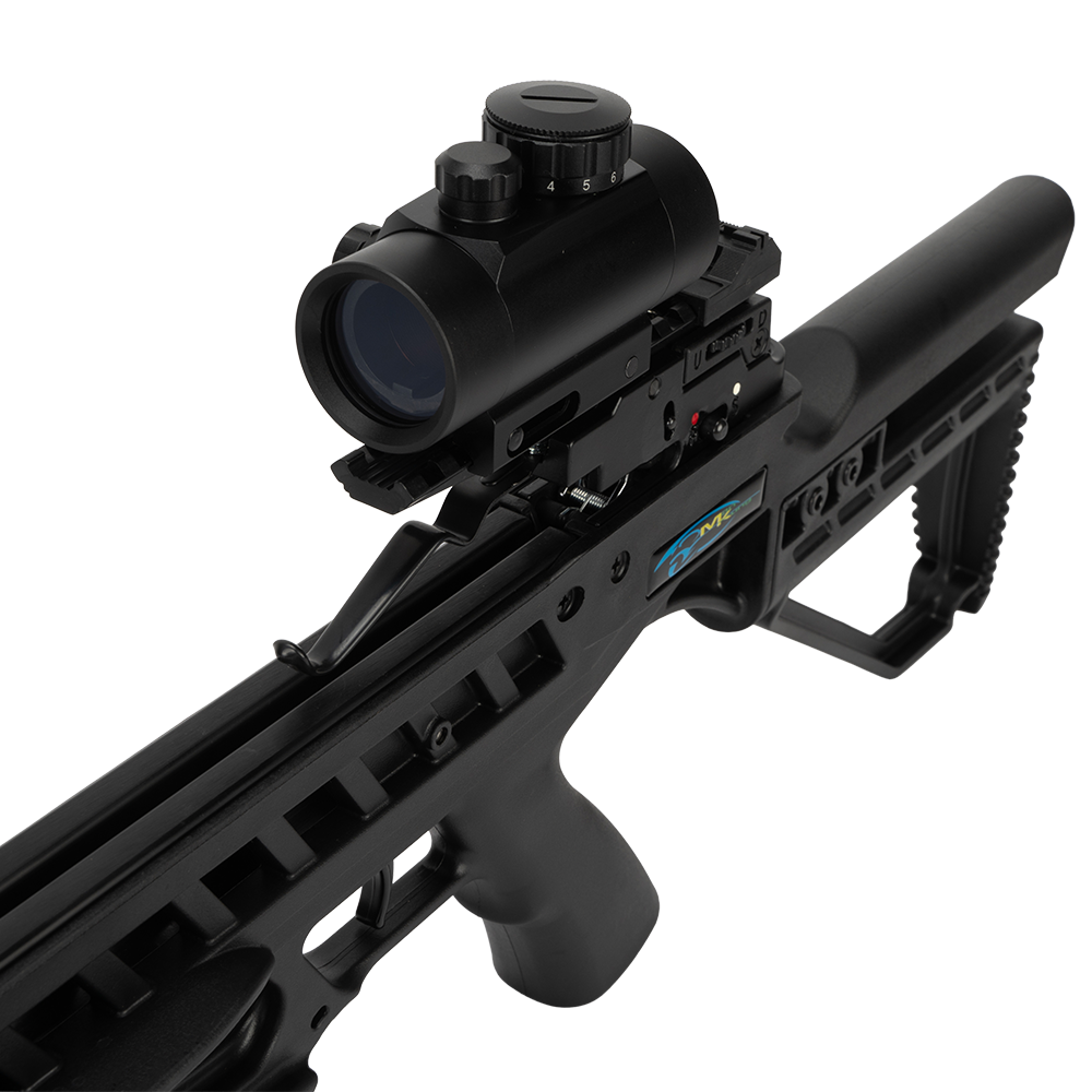 Арбалет рекурсивный Man Kung XB2, black, 4 стрелы, натяжитель, прицел, ремень, кивер. Фото №7