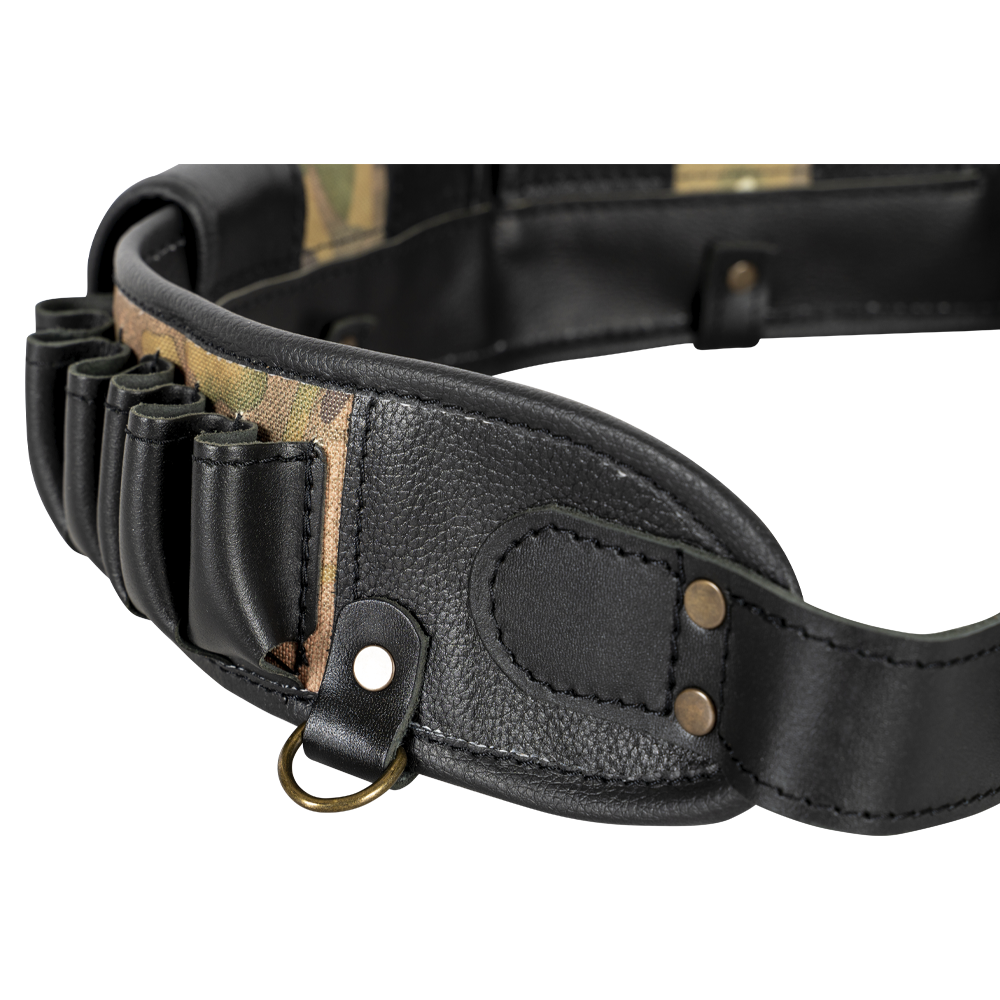 Патронташ №59 на 24 патрона (12 калибра) закрытый/открытый, 2 клапана, кожа/ткань (ИП Шунина). Фото №5