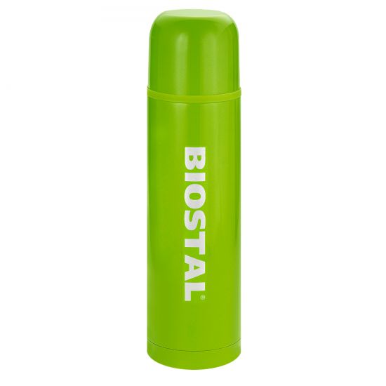 Термос BIOSTAL узкое горло с кнопкой цветной зеленый NB-750 C-G. Фото №1