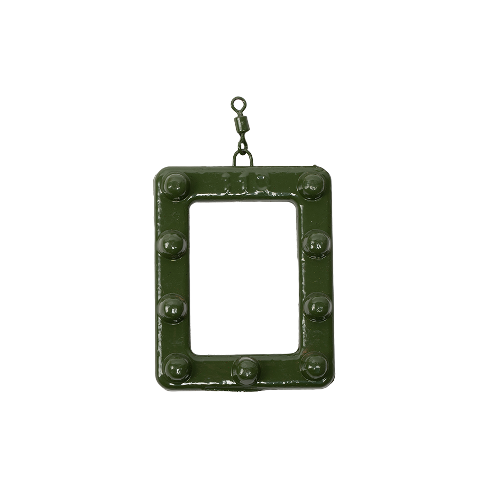 Груз "Рамка" с шипами с ушком и вертлюгом крашенный 110гр.. Фото №1