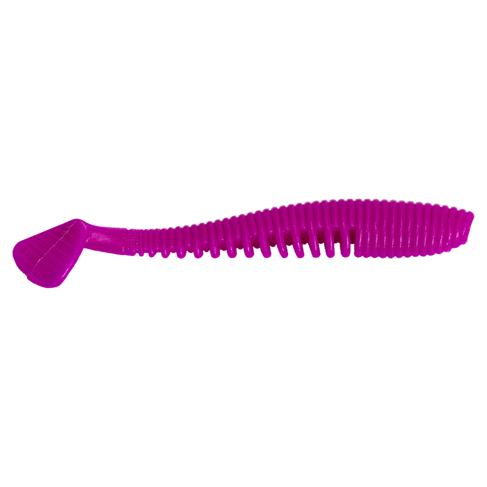 Резина съедобная виброхвост VIKING серия Варуна 75 мм, фиолетовый фл (8 шт.). Фото №1