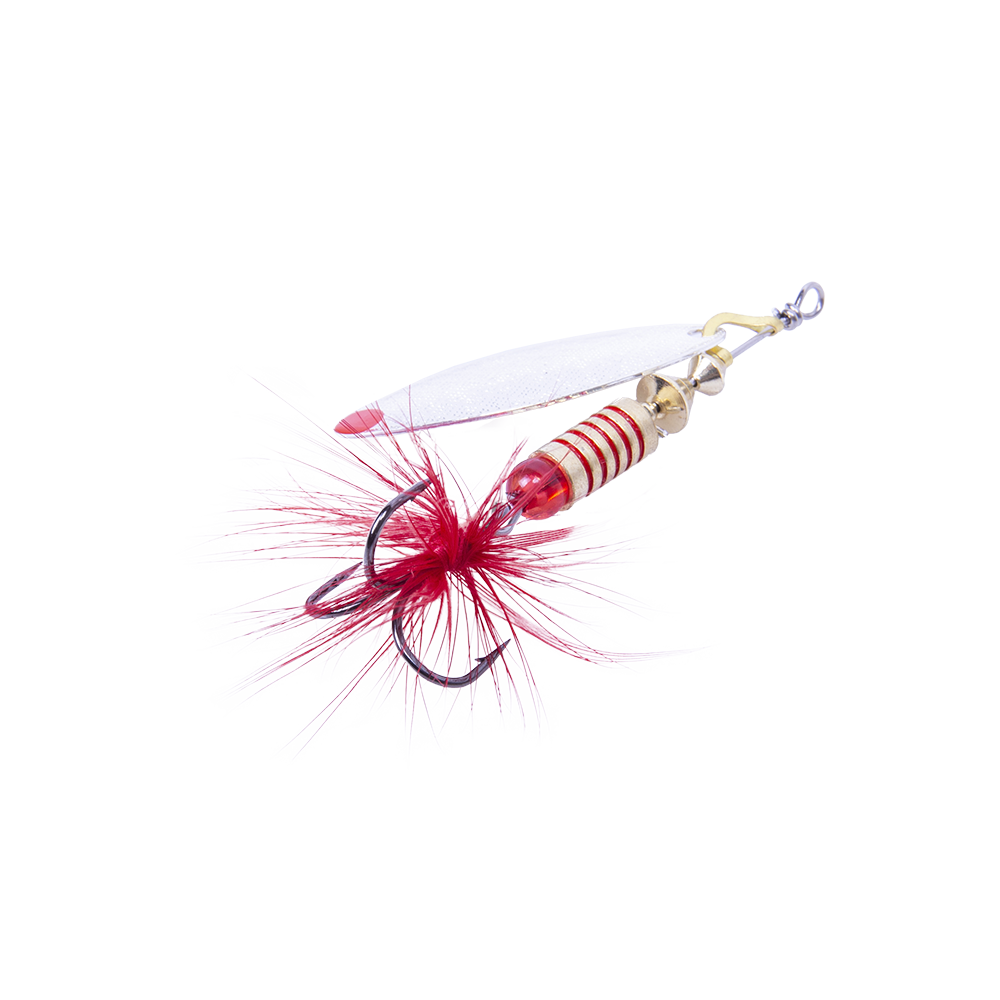 Блесна вращающаяся MADFISH Aglia Long №2, 7гр, цвет (Silver-red-dot). Фото №3