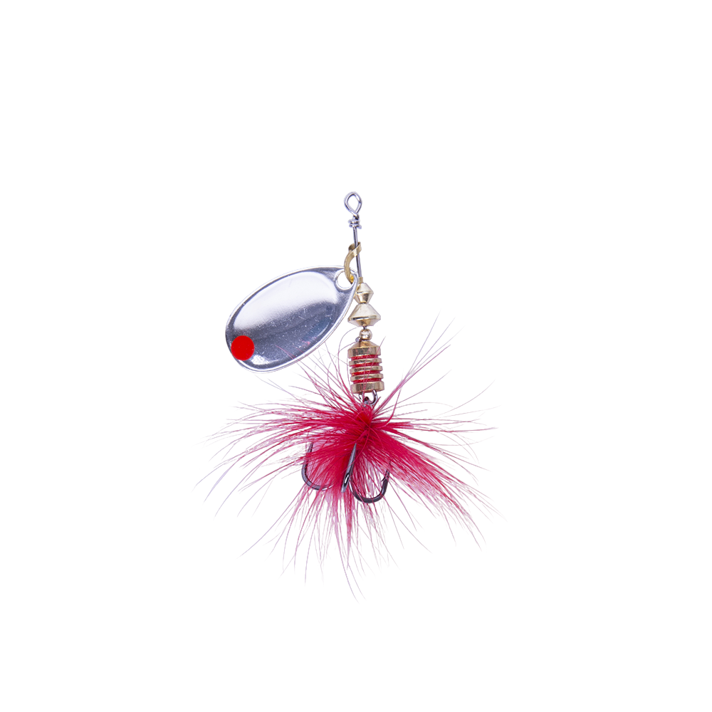 Блесна вращающаяся MADFISH Aglia №2, 4,5гр, цвет (Silver-red-dot). Фото №2