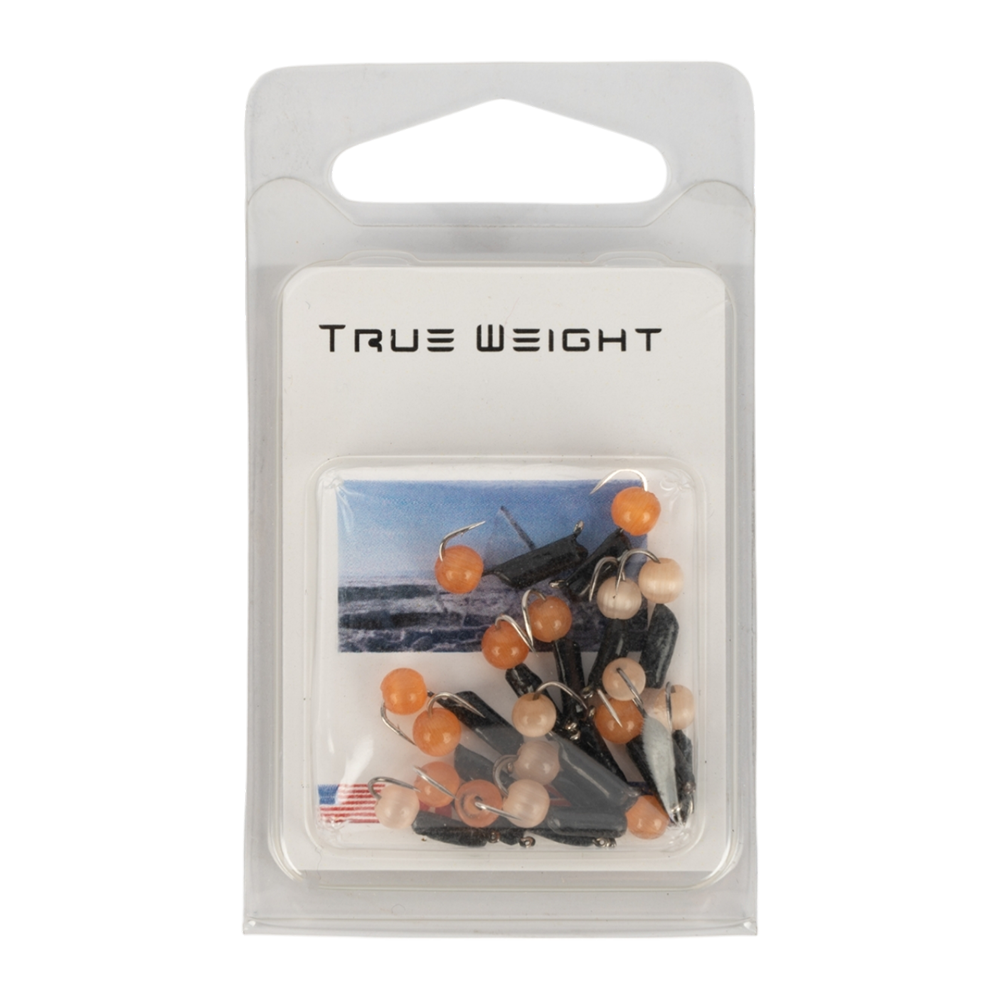 Мормышка вольфрамовая Trye Weight черная "Гвоздешарик" d2,0мм кошачий глаз, оранжевый (10шт). Фото №1