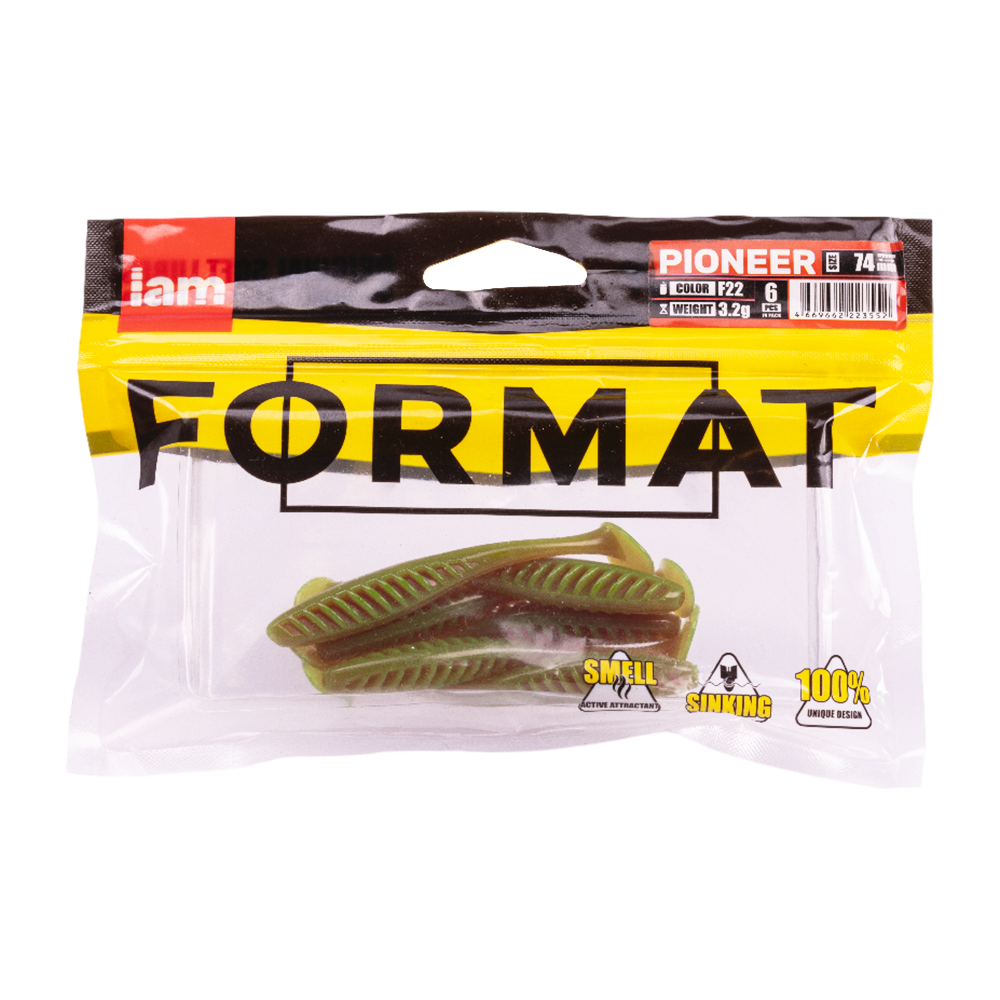 Силиконовая приманка FORMAT PIONEER 74mm, цвет F22, (6шт). Фото №5 Силиконовая приманка FORMAT PIONEER 74mm, цвет F22, (6шт). Фото №5