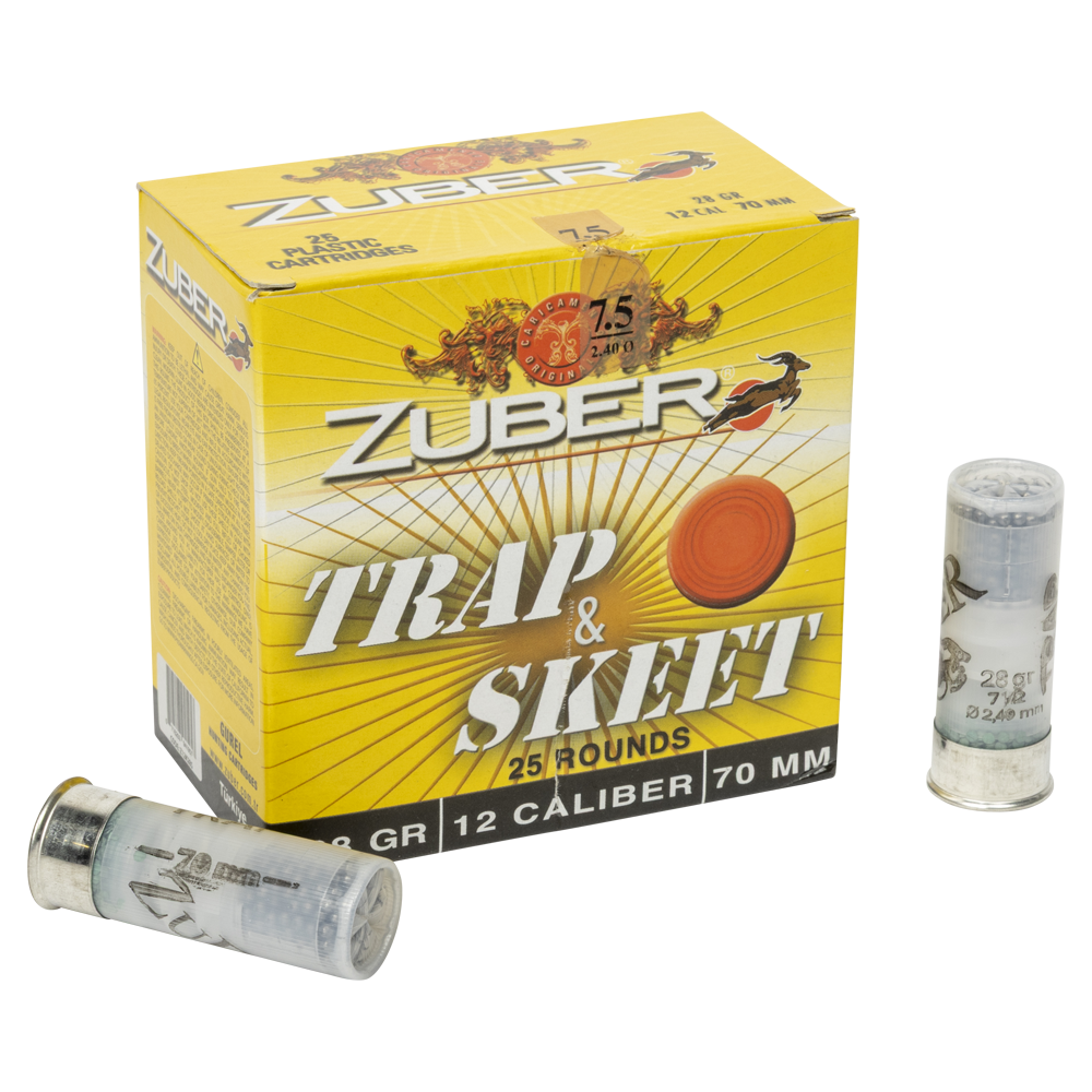 Патрон ZUBER TRAP 12/70 №7,5 28 гр. (пачка 25 шт.). Фото №1