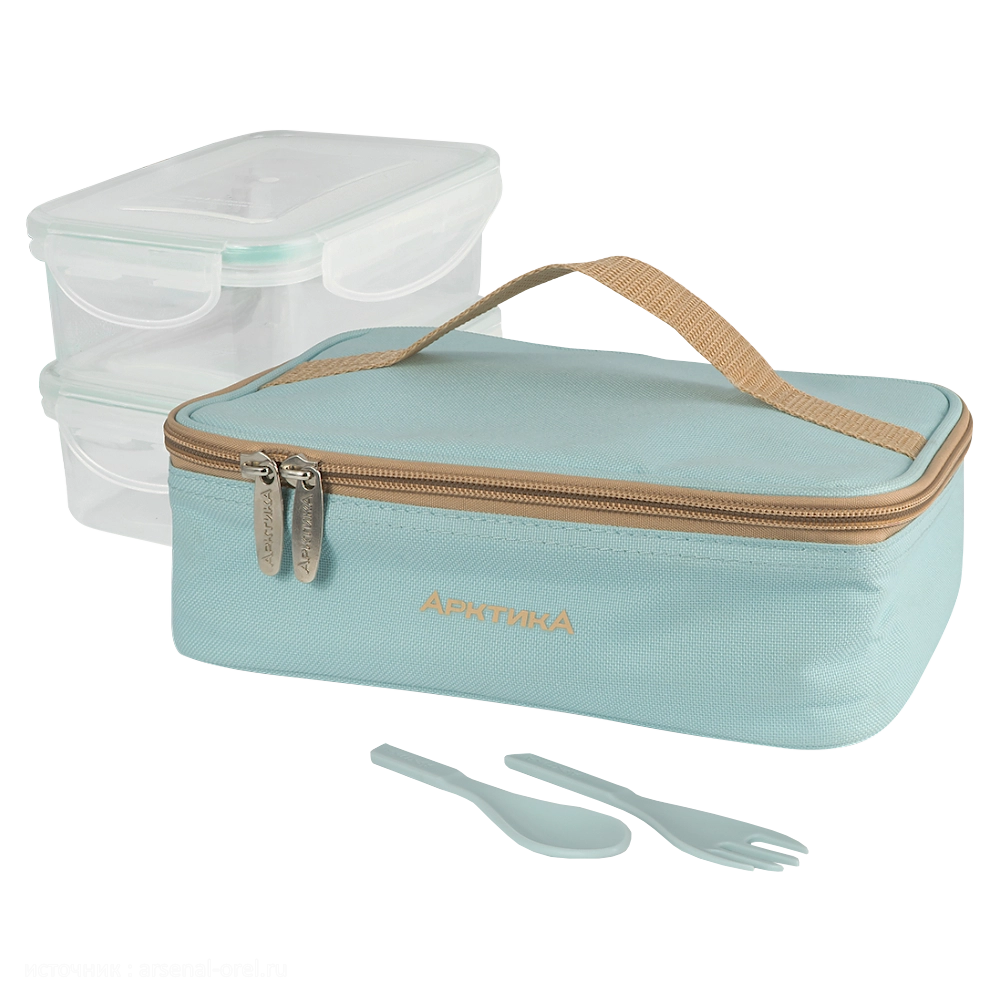 Ланч-сумка тм "Арктика", с контейнером и приборами, 2 л, (голубая). Фото №2