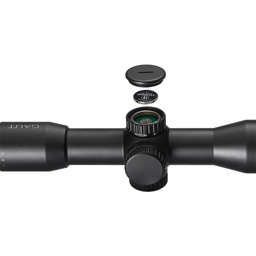 Прицел Gaut Amber 4x36, сетка 27 (Mil-Dot), подсветка красная, 30мм, 1/2 МОА. Фото №2