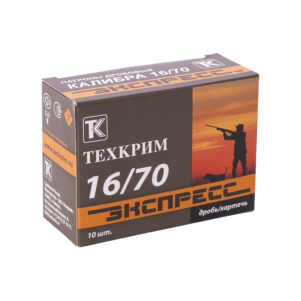 Патрон Техкрим 16/70 Экспресс №0 (в упаковке 10 шт) (в коробке 260 шт.). Фото №1 Патрон Техкрим 16/70 Экспресс №0 (в упаковке 10 шт) (в коробке 260 шт.). Фото №1