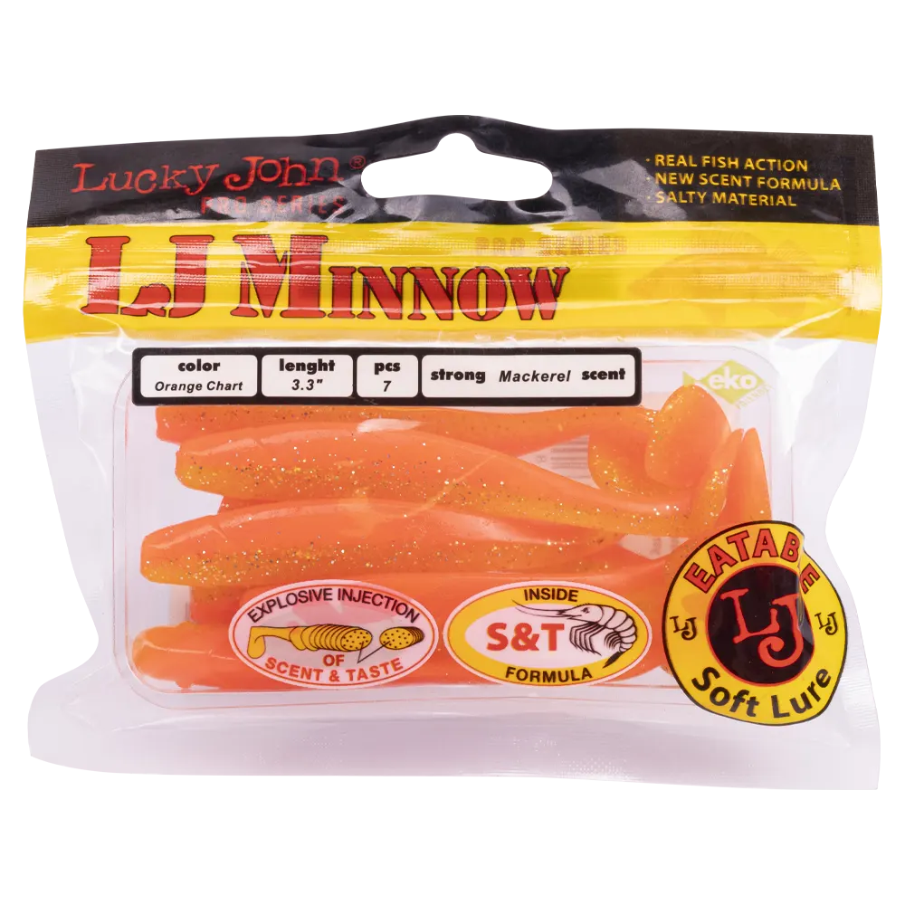 Виброхвост Lucky John Pro Series Minnow 3,3" 84мм, (7шт. упак.) цвет T26. Фото №5