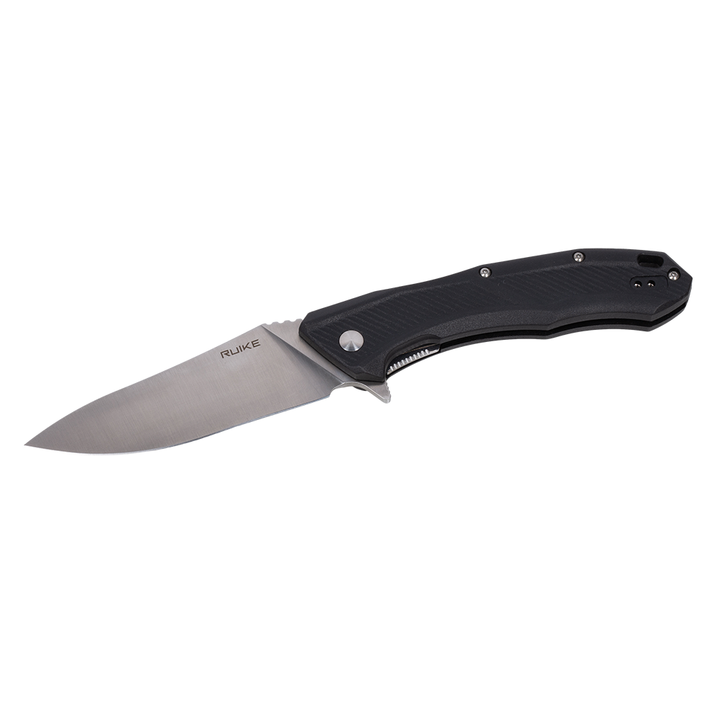 Нож складной Ruike, клинок нержавеющая сталь 8Cr13Mov, рукоять полиамид, черный. Фото №2 Нож складной Ruike, клинок нержавеющая сталь 8Cr13Mov, рукоять полиамид, черный. Фото №2