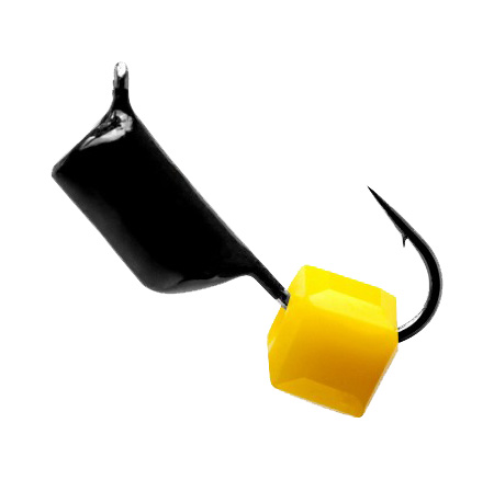 Мормышка вольфрамовая Trye Weight черная "Гвоздекубик" d3,0мм кубик, сырный (10шт). Фото №1