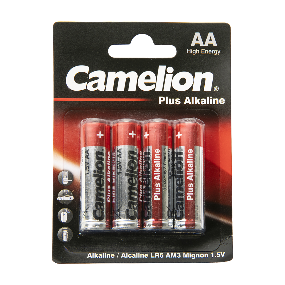Батарейка Camelion Plus Alkaline BL4 LR6 (LR6-BP4, пальчиковая батарейка АА 1.5В). Фото №1 Батарейка Camelion Plus Alkaline BL4 LR6 (LR6-BP4, пальчиковая батарейка АА 1.5В). Фото №1