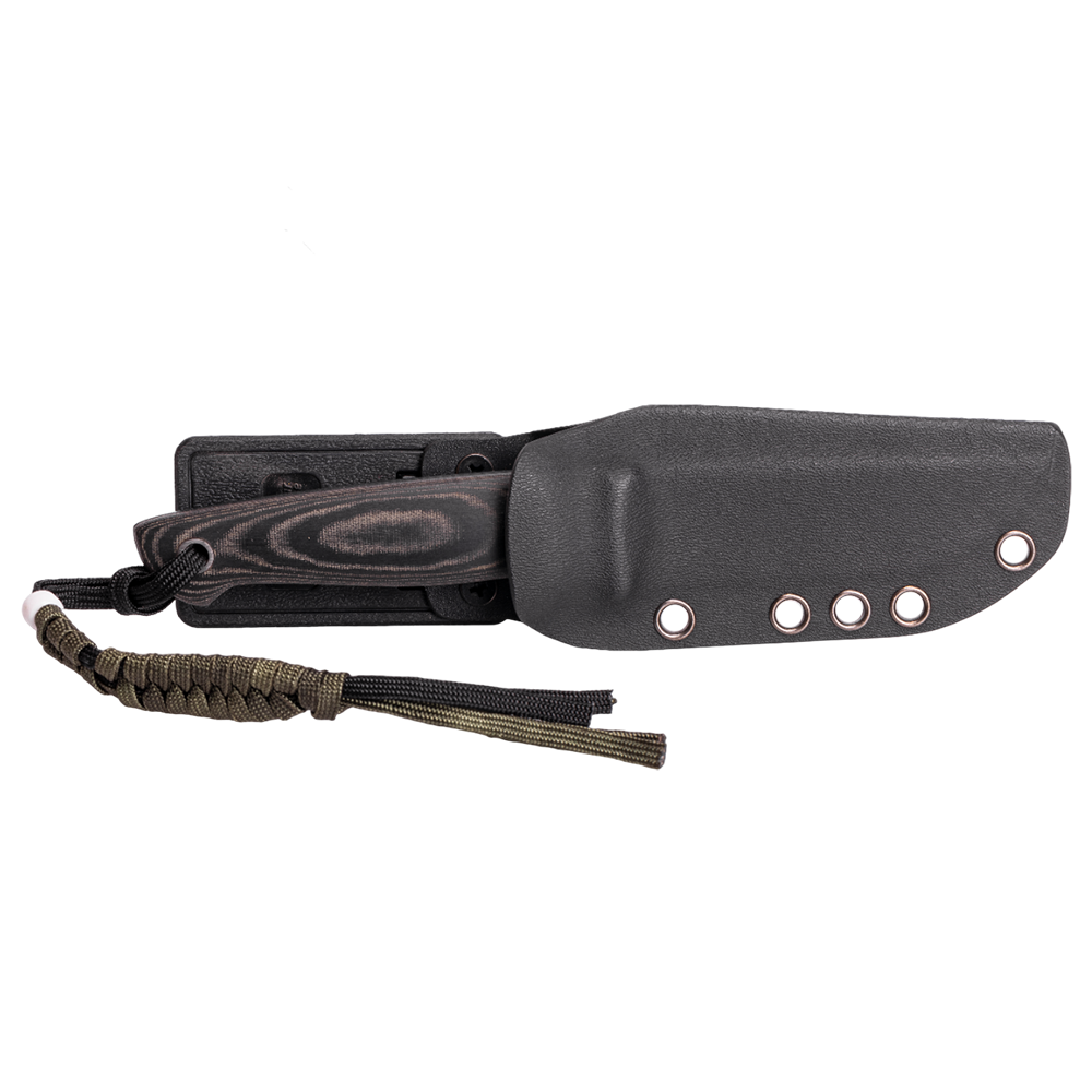 Нож Nikki D2 BT (черный, микарта, ножны кайдекс). Фото №5